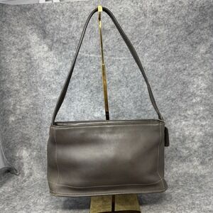 Vintage Coach 9309 Shoulder Bag Grey‎ Leather Baguette Purse Old Money